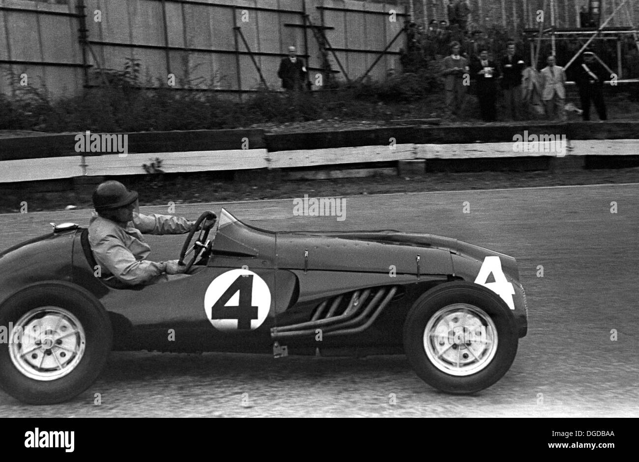 Mature driver Bob Gerard in a Cooper-Bristol, Crystal Palace, England, 19th September 1953. Stock Photo