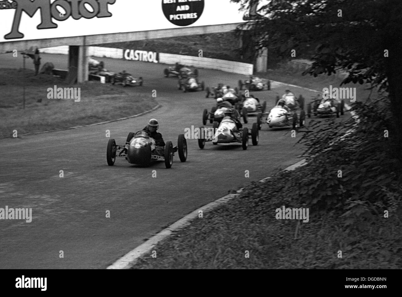 A Kieft leads Coopers in a 500cc Formula 3 race, Crystal Palace, England, 19th September 1953. Stock Photo