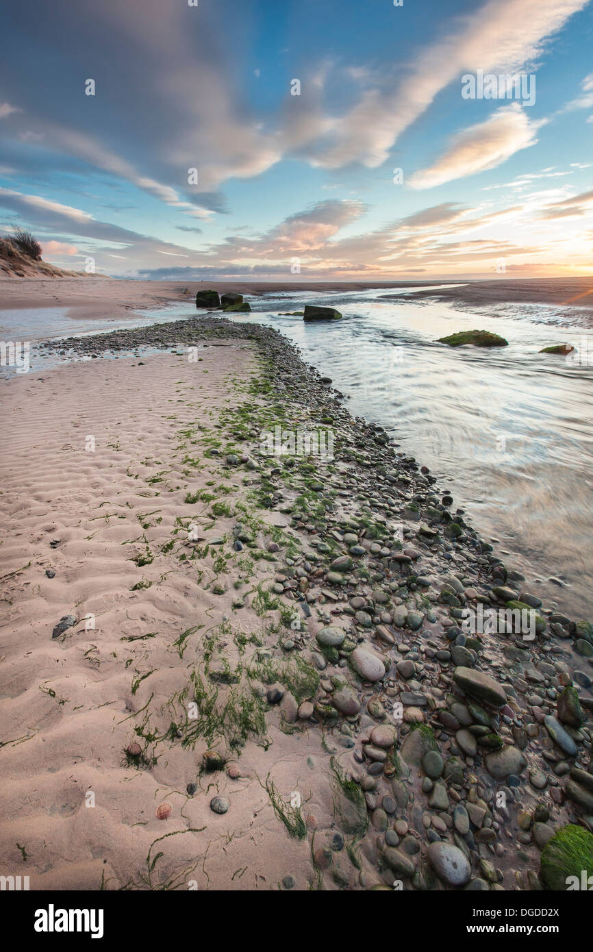 Lunan beach at Lunan Bay in Angus, Scotland Stock Photo Alamy