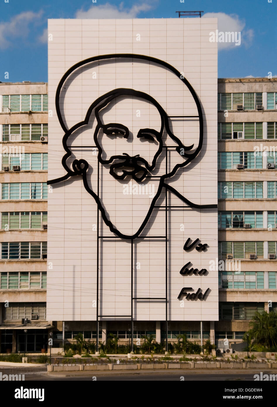 Fidel Castro Monument in Plaza de la Revolucion (Revolution Square). La Havana, Cuba. Stock Photo