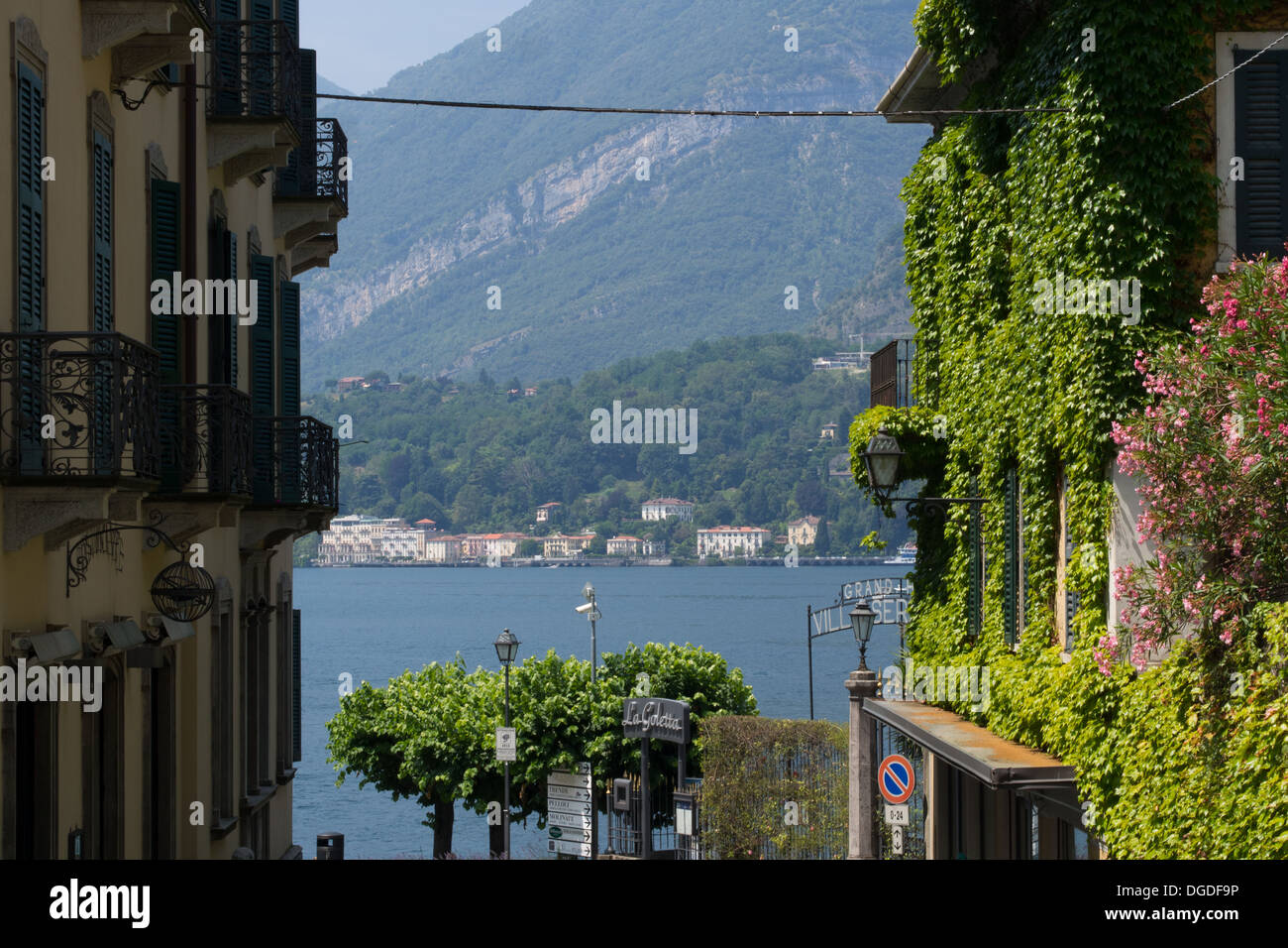 View from Bellagio across Lake Como, Lombardy, Italy Stock Photo