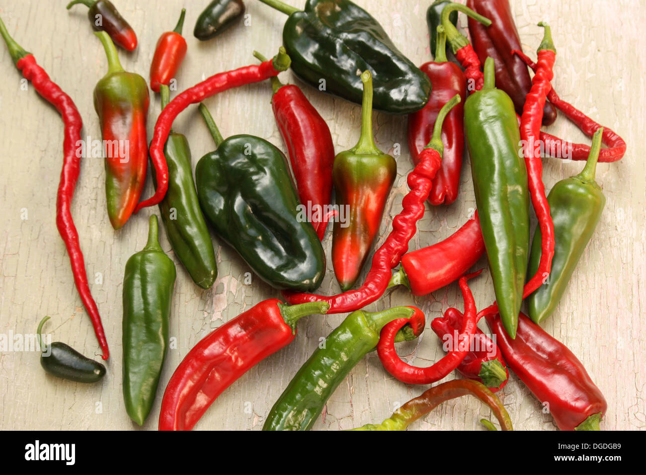 Red & Green Hot Chili Pepper Varieties Stock Photo Alamy