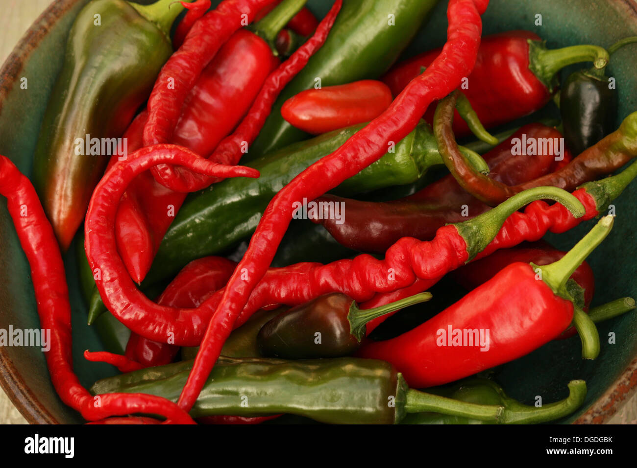 Red & Green Hot Chili Pepper Varieties Stock Photo Alamy