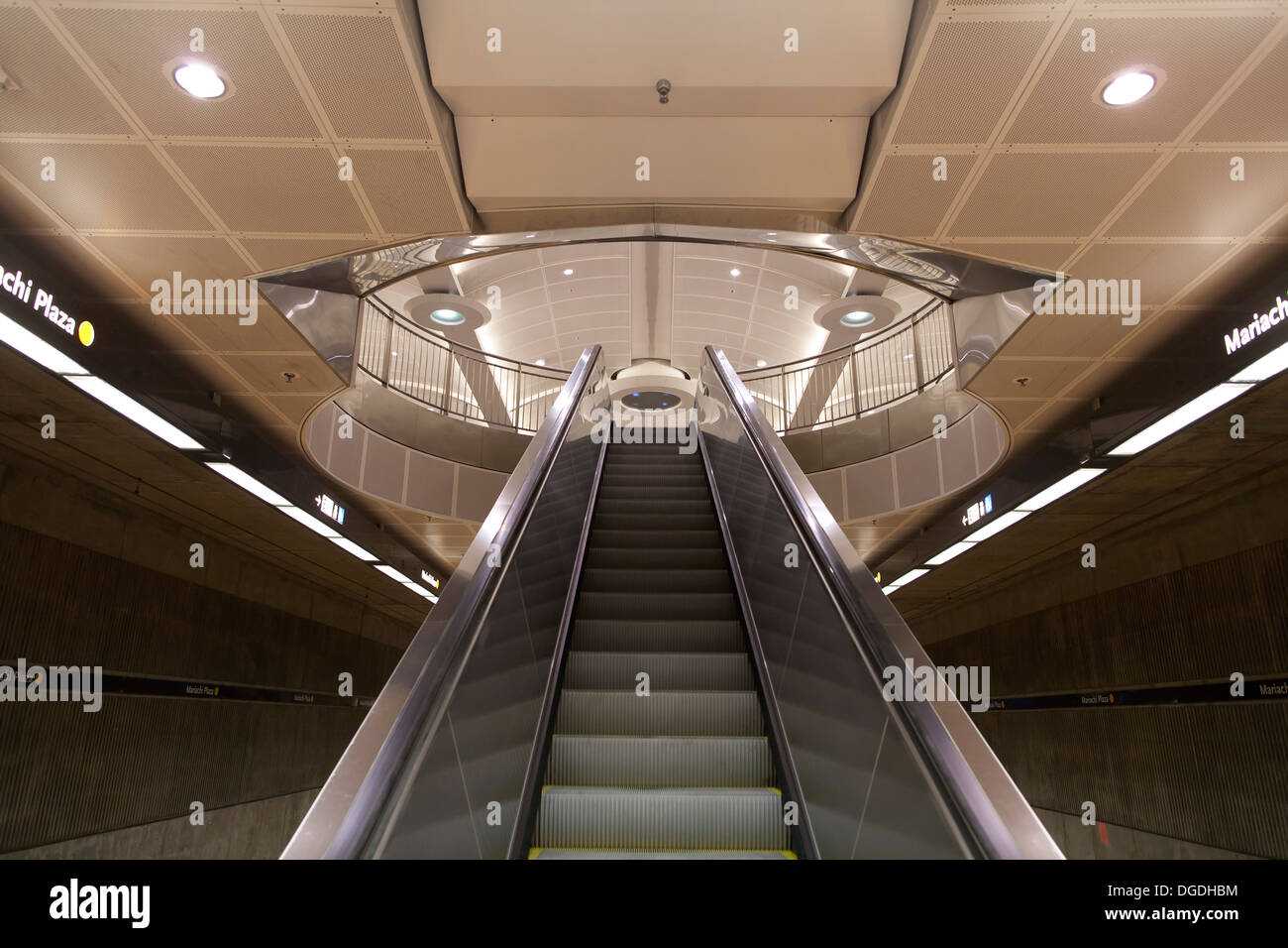 Underground station, Los Angeles Gold Line Train Stock Photo