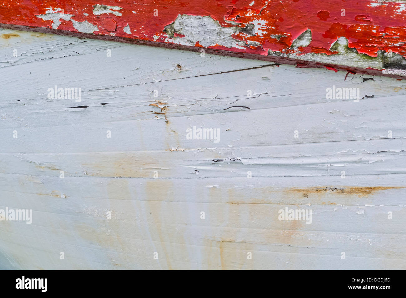 Close up of rotting wooden boat with peeling paint Stock Photo Alamy