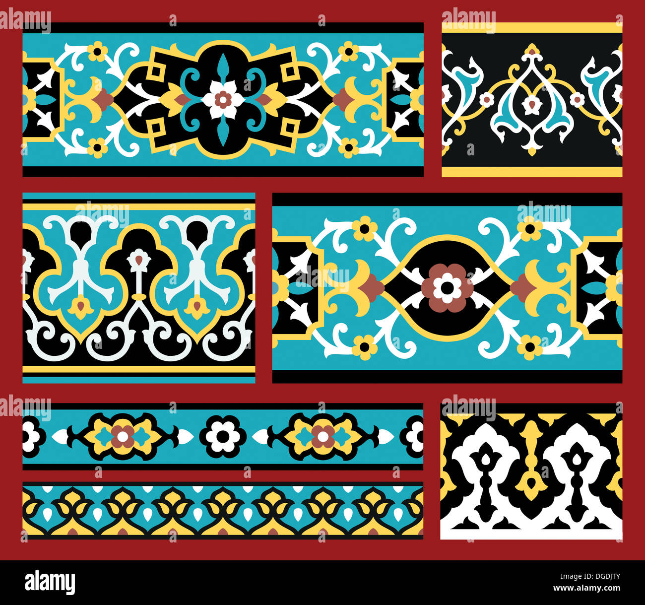Set of Arabic Seamless Borders Stock Photo - Alamy