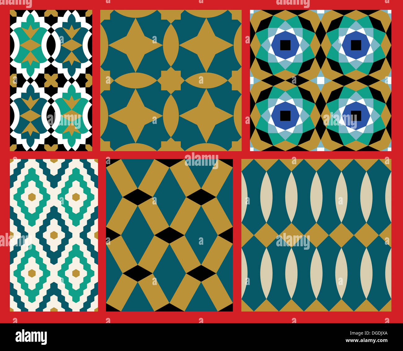 Set of Arabic Seamless Patterns Stock Photo - Alamy