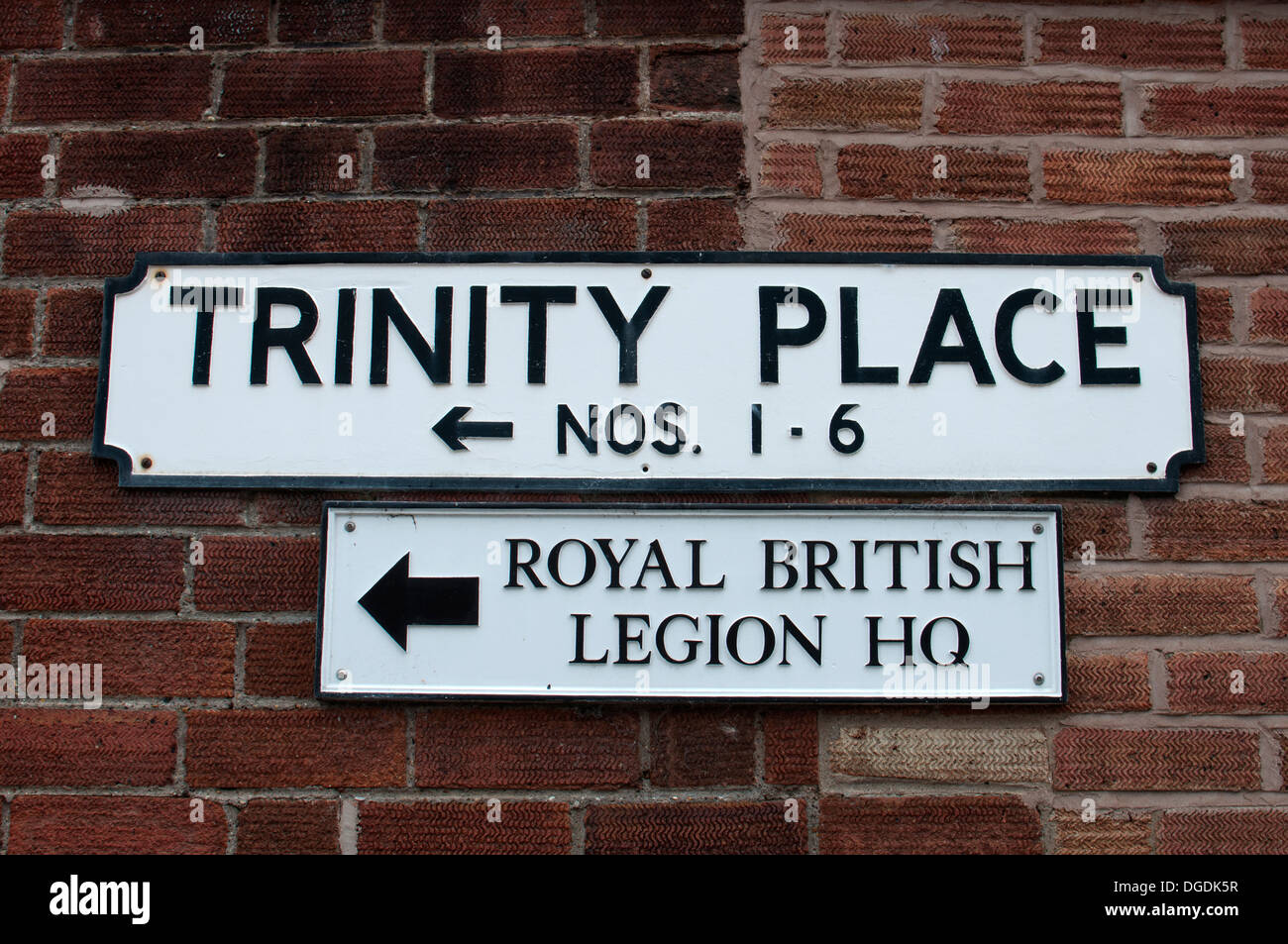 Signs in Old Town, Stratford-upon-Avon, UK Stock Photo