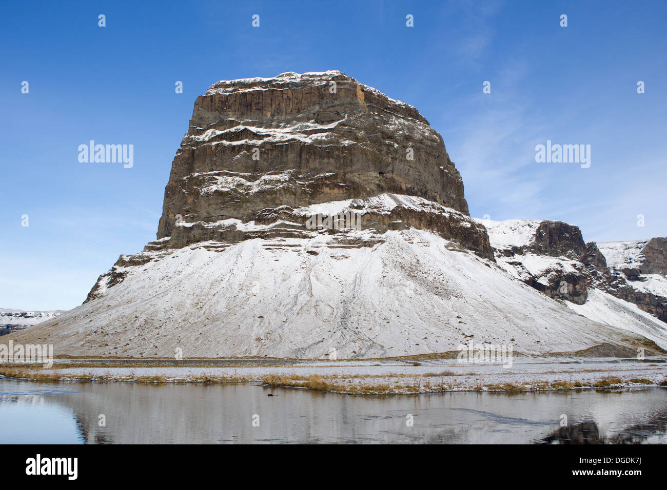 A snowy mountain in Iceland Stock Photo