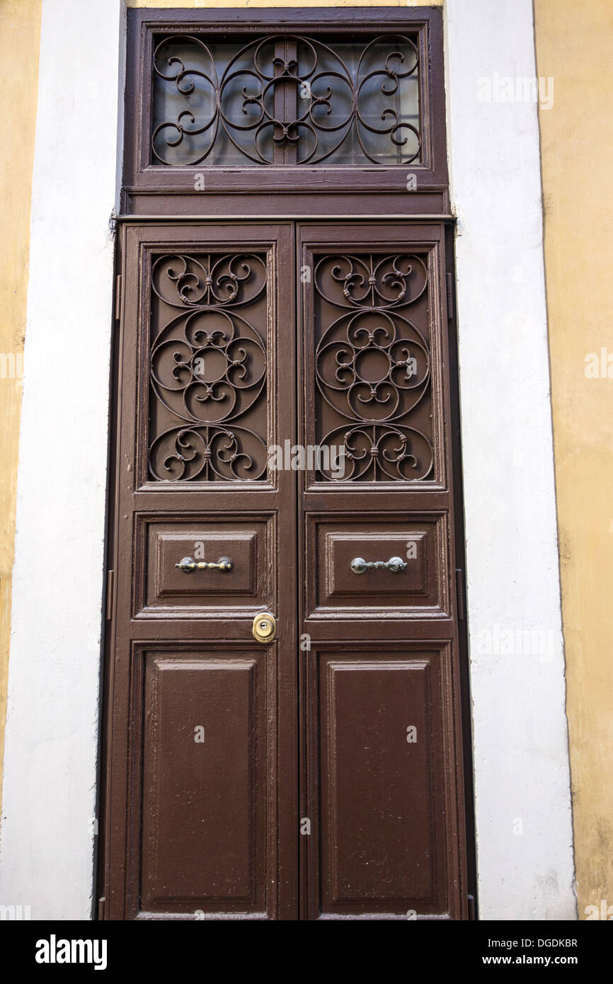 Old door closeup, Rome, Italy Stock Photo