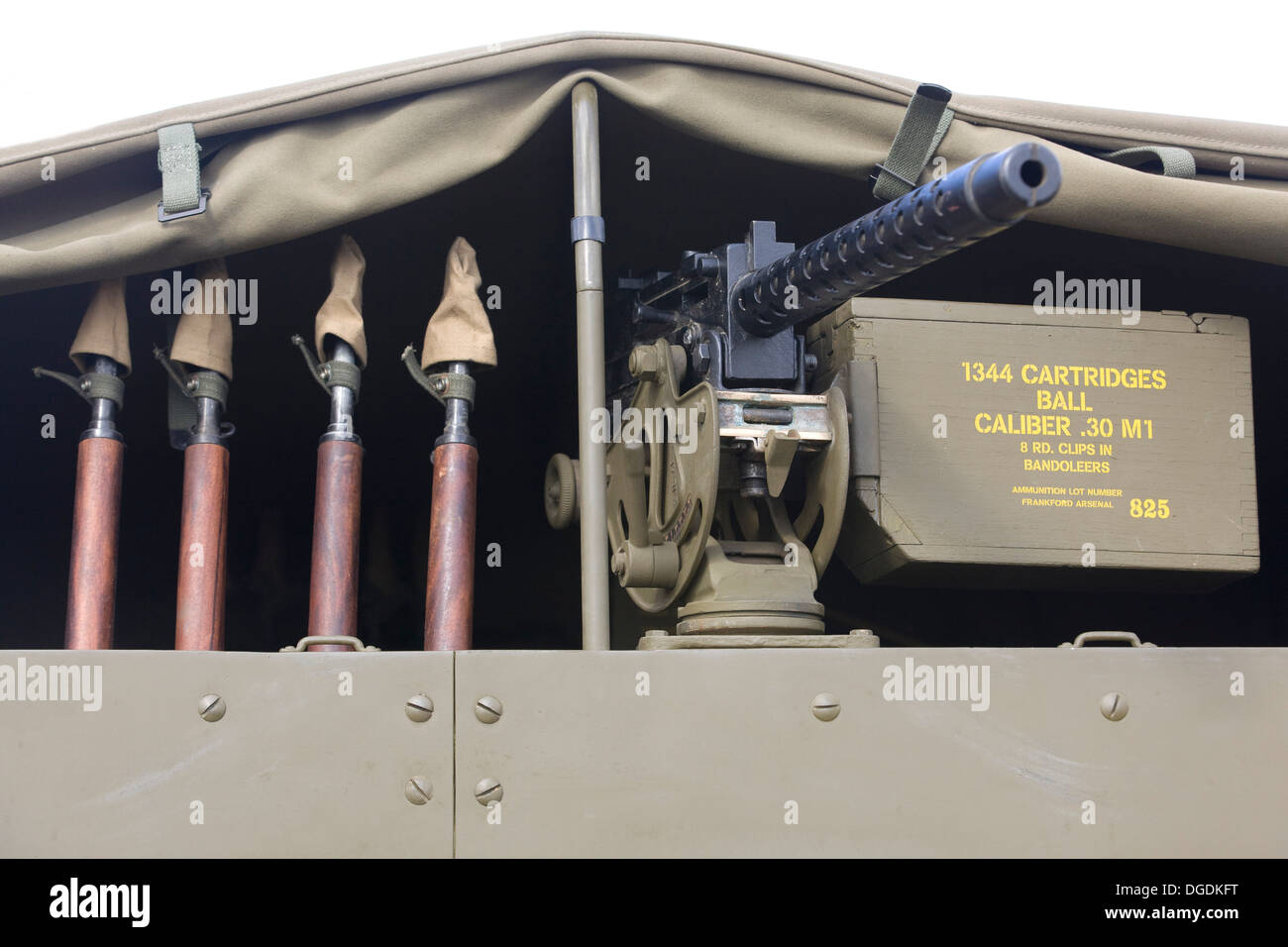 Machine gun and 1344 cartridge balls hires stock photography and