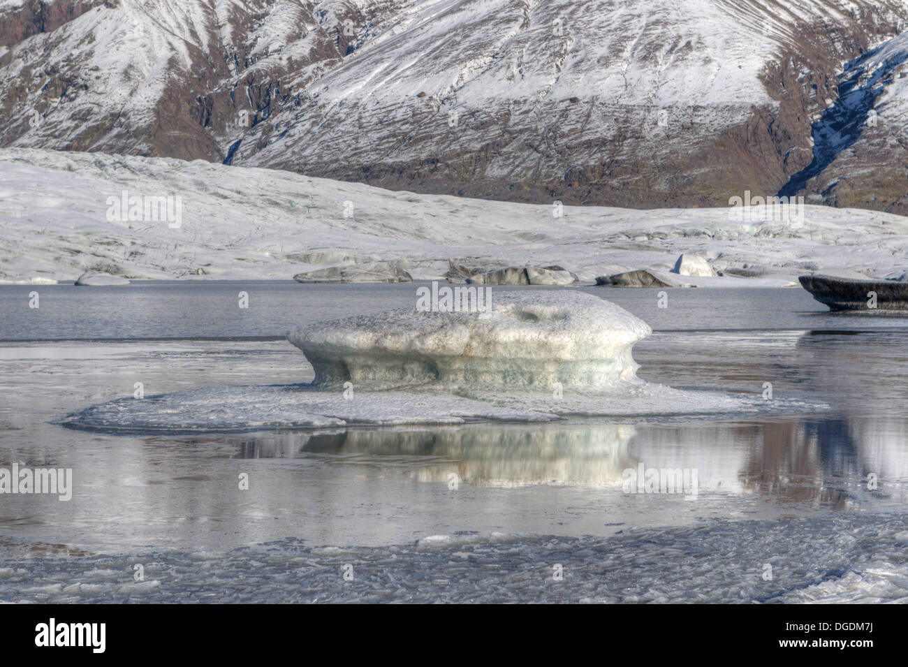 Ice floes in lake in Iceland Stock Photo
