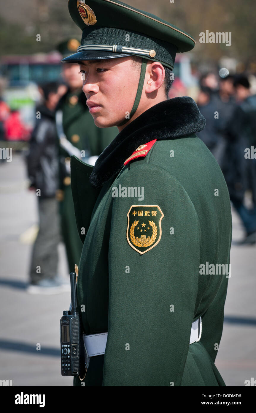 Chinese soldier on Tiananmen Square, Beijing, China Stock Photo - Alamy