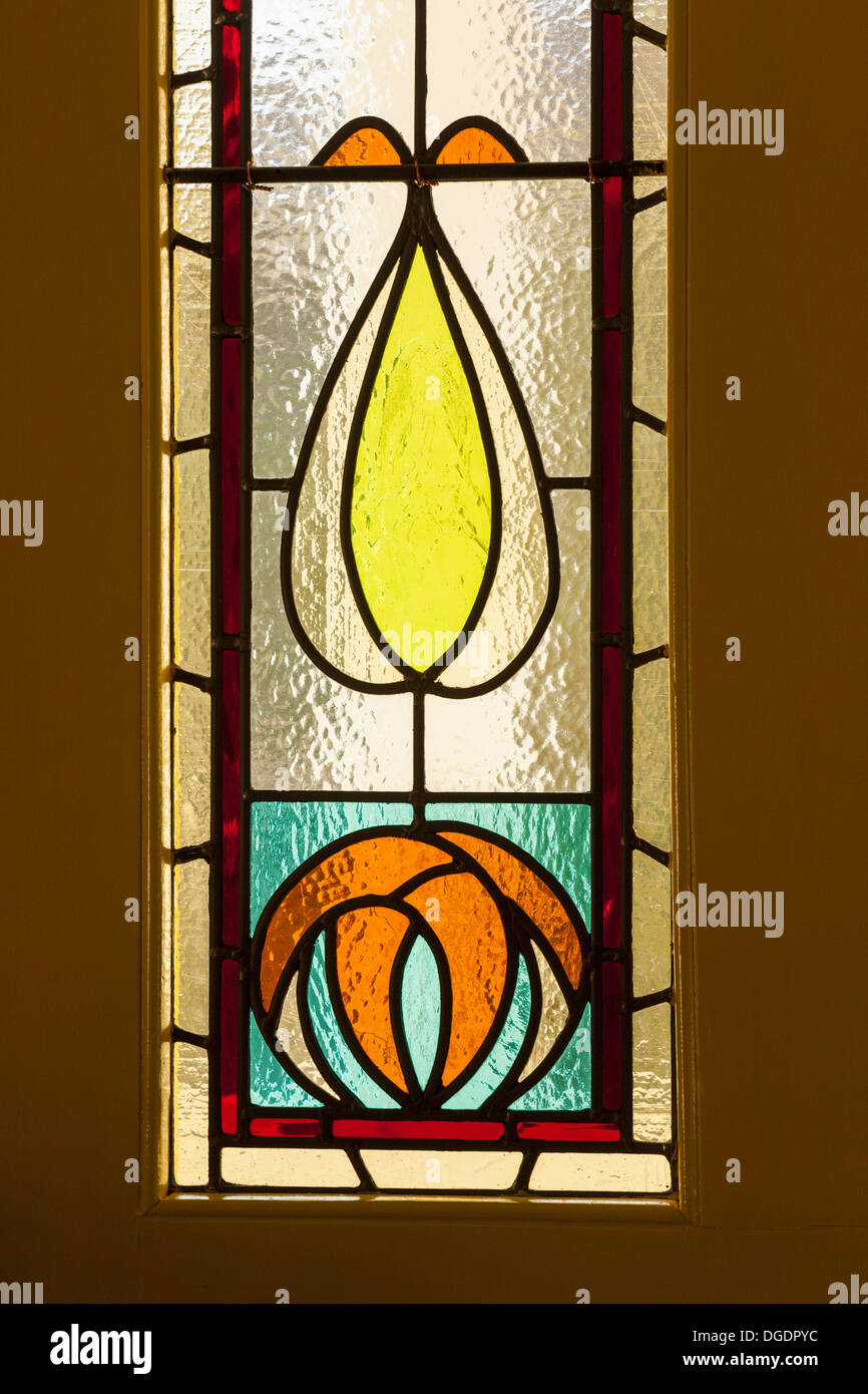 Stained glass window in a door Stock Photo Alamy