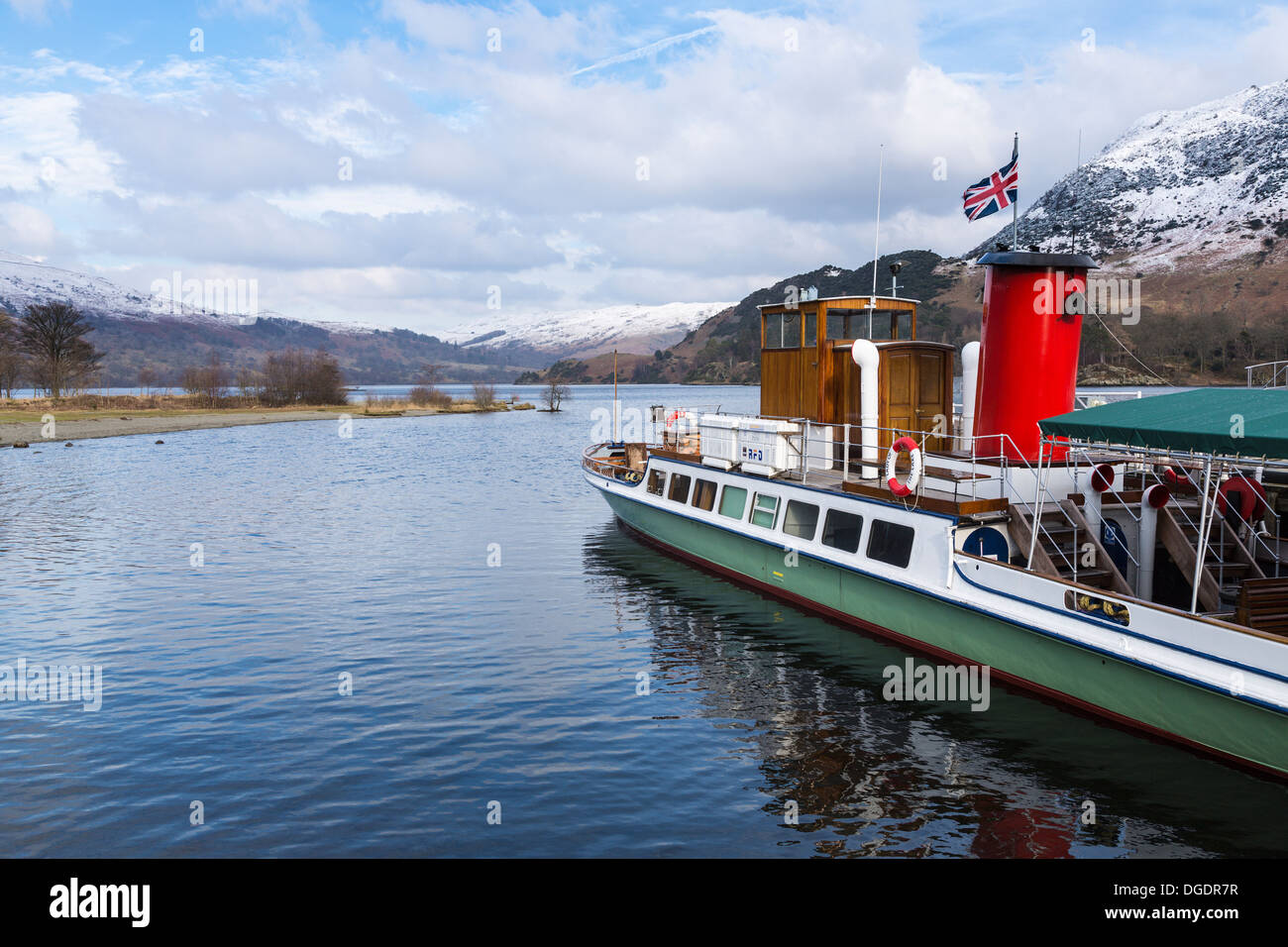 Lady of the Lake Ullswater steamer in Winter Stock Photo