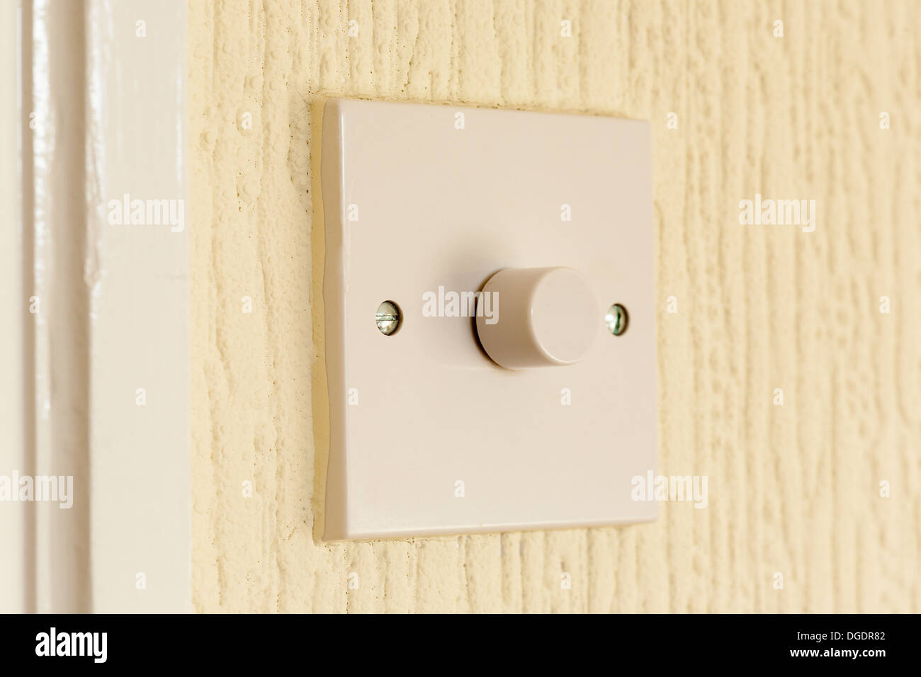 Electric light switch on wall Stock Photo