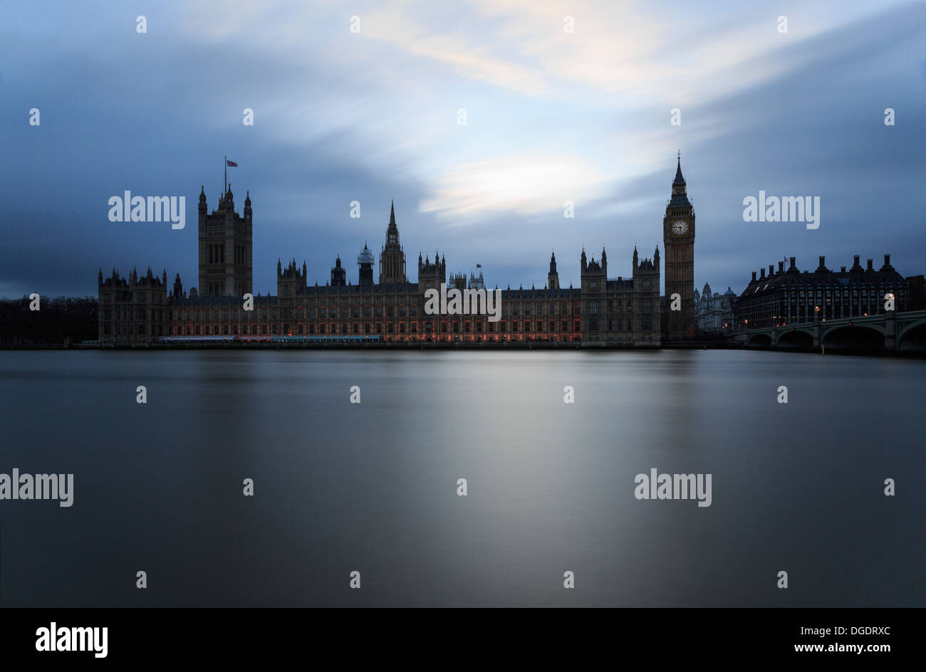 Houses of Parliament and River Thames London England Stock Photo
