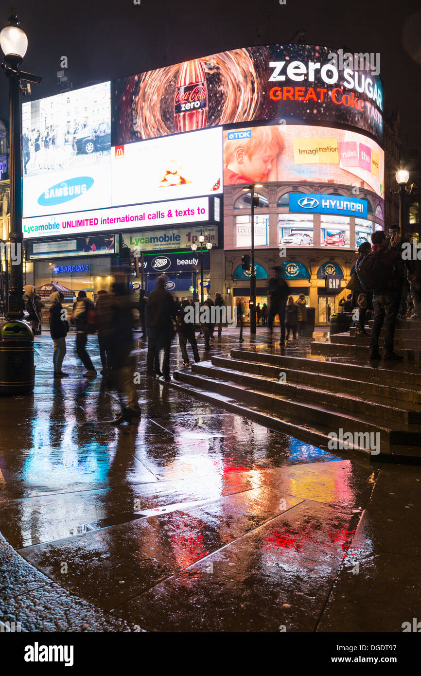 Piccadilly Circus at night London Stock Photo