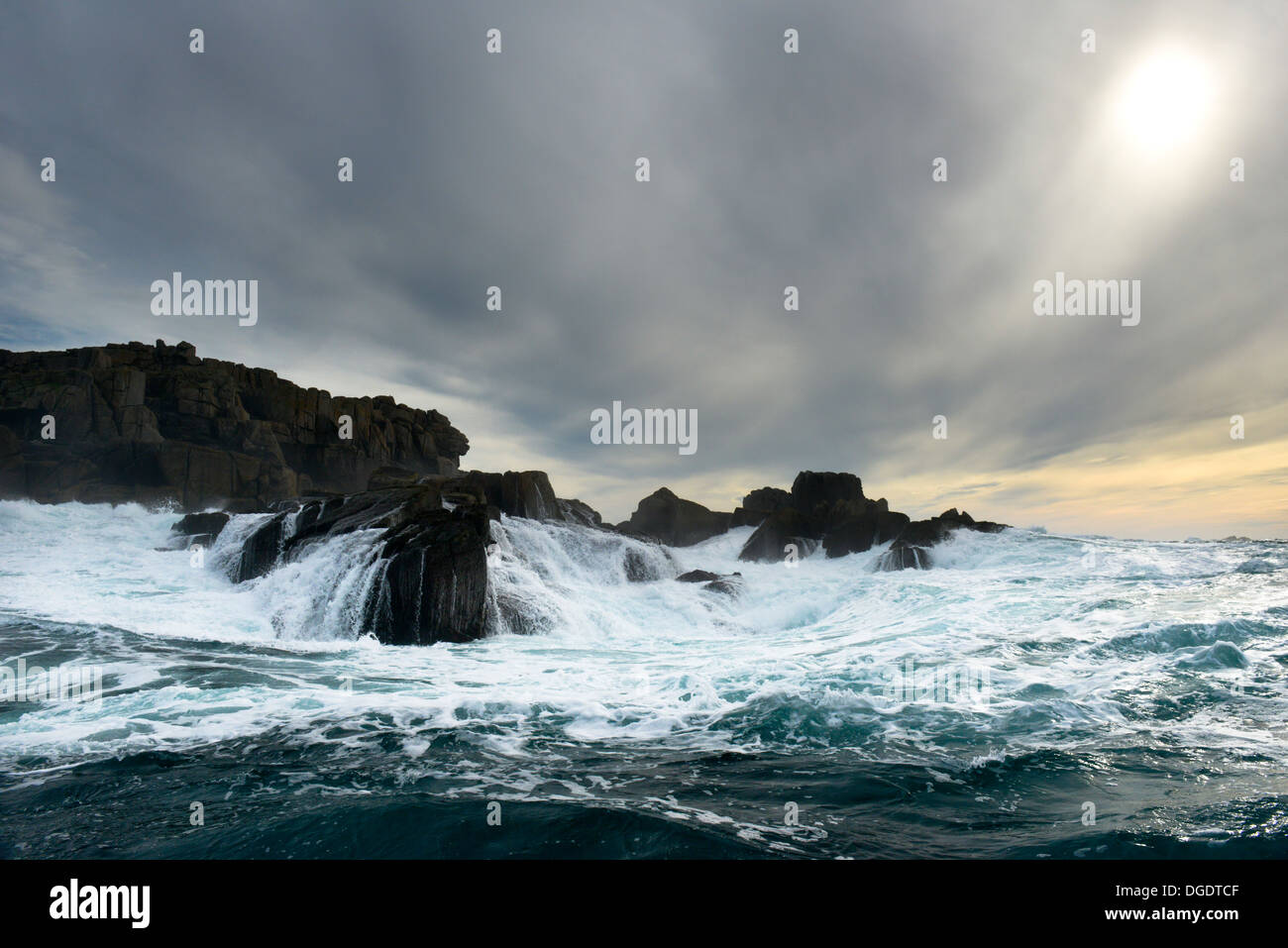 Surf around Shipman Head, Bryher, Isles of Scilly, UK Stock Photo