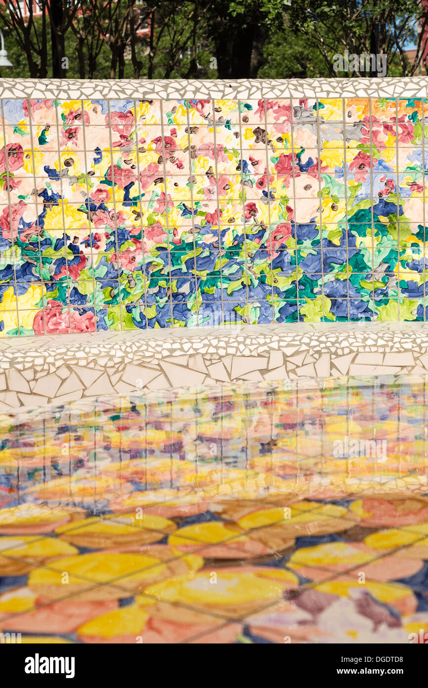 Cotswold fountain three Market Square Houston Historical District Texas