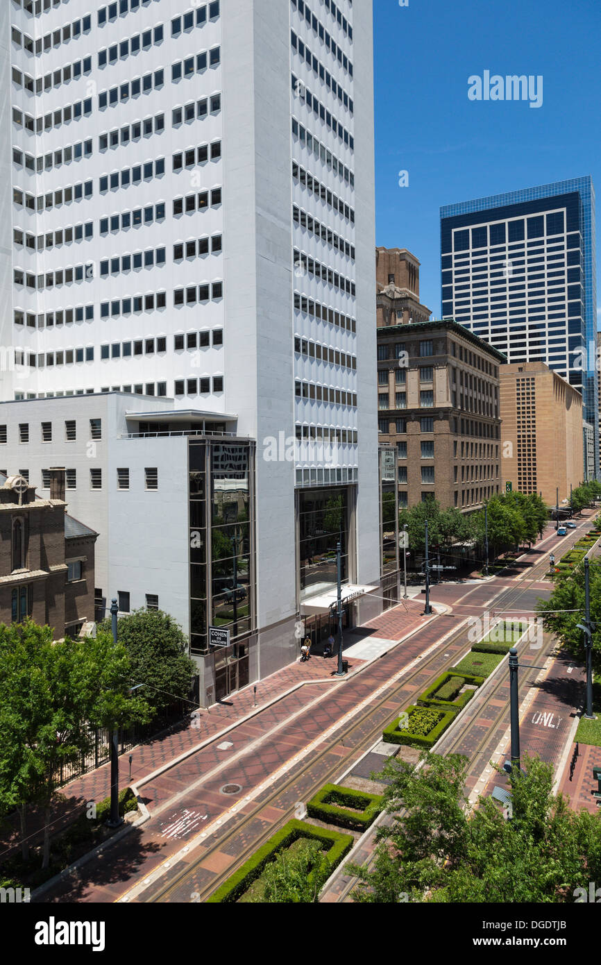 Main Street downtown Houston Texas Stock Photo