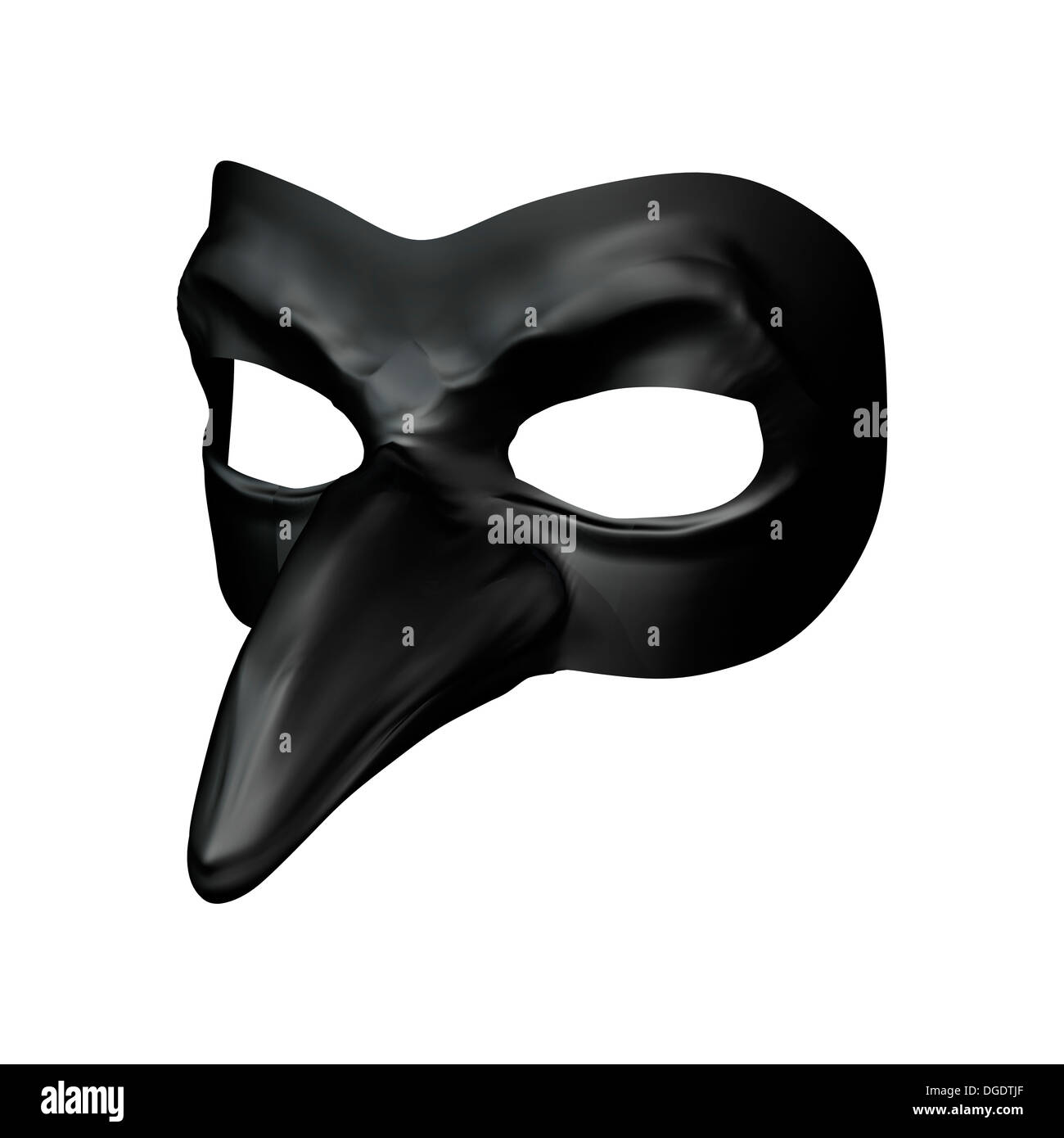 3D digital render of an evil black carnival mask isolated on white ...