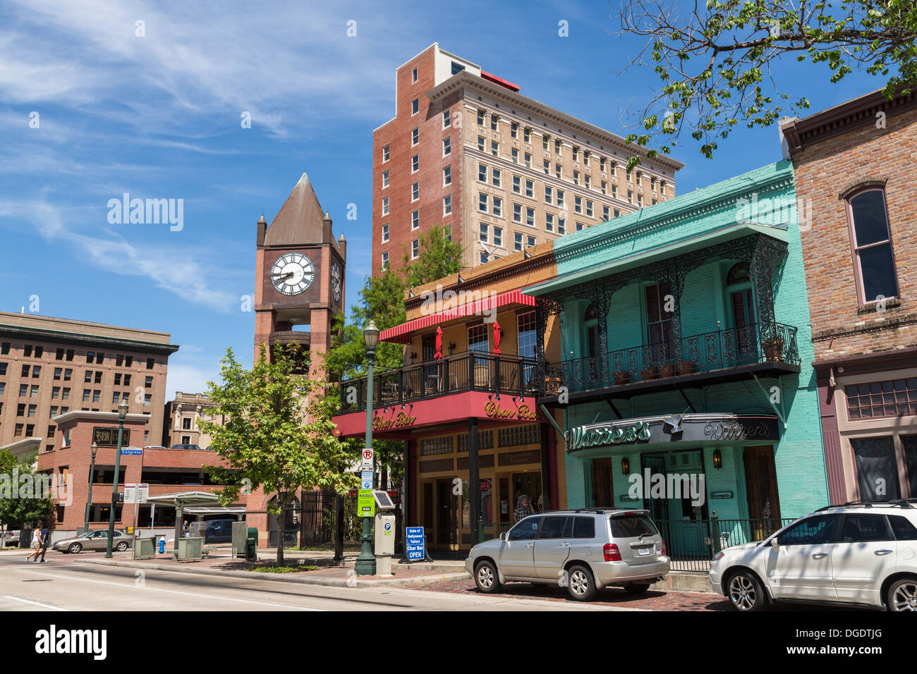 Market Square Louis and Annie Friedman Clock Tower Houston Historic District Stock Photo