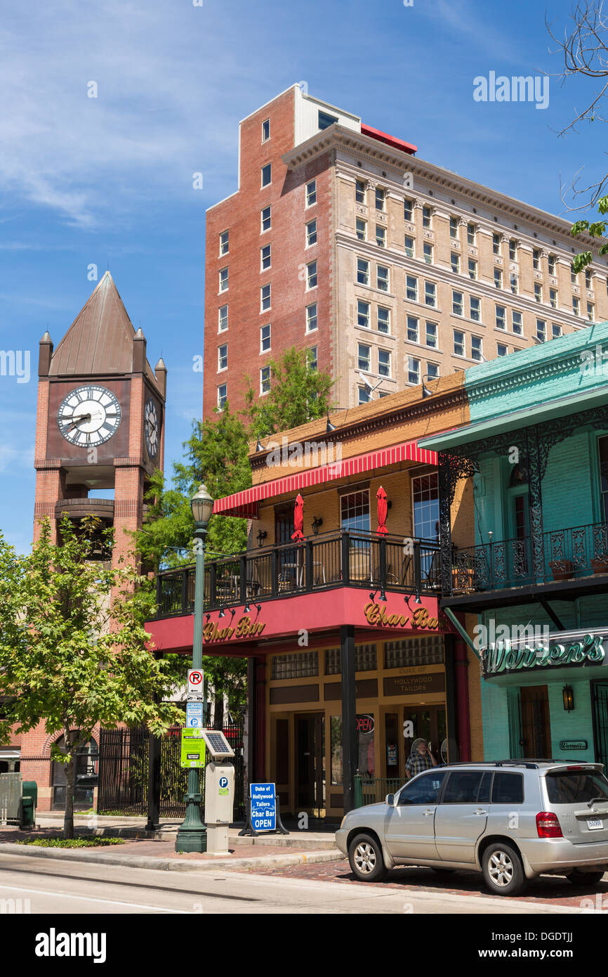 Market Square Louis and Annie Friedman Clock Tower Houston Historic District Stock Photo