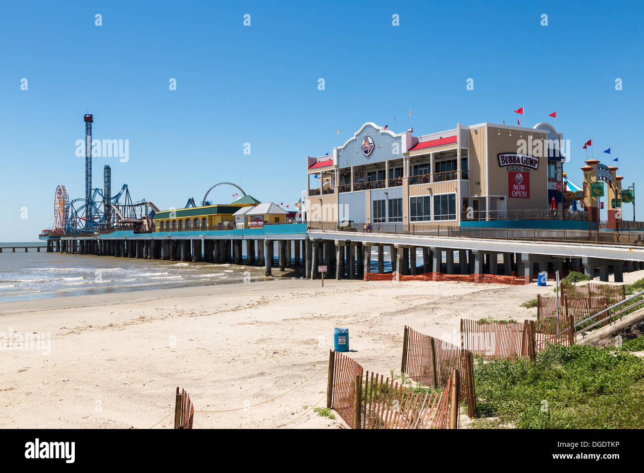 Galveston Island Historic Pleasure Pier on sunny day Stock Photo Alamy