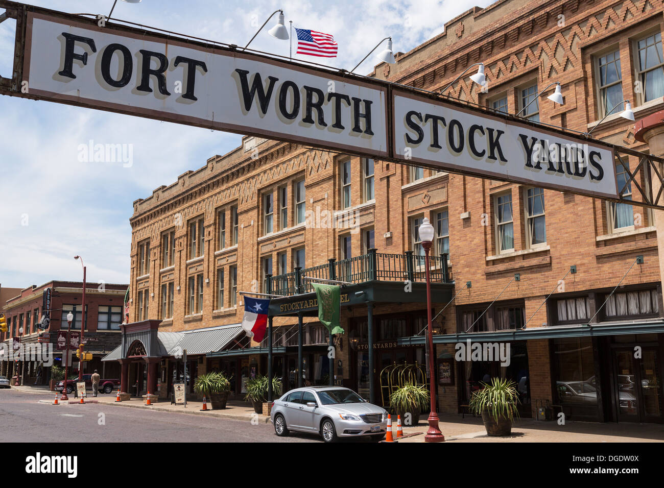 Fort Worth Stock Yards sign Texas USA Stock Photo