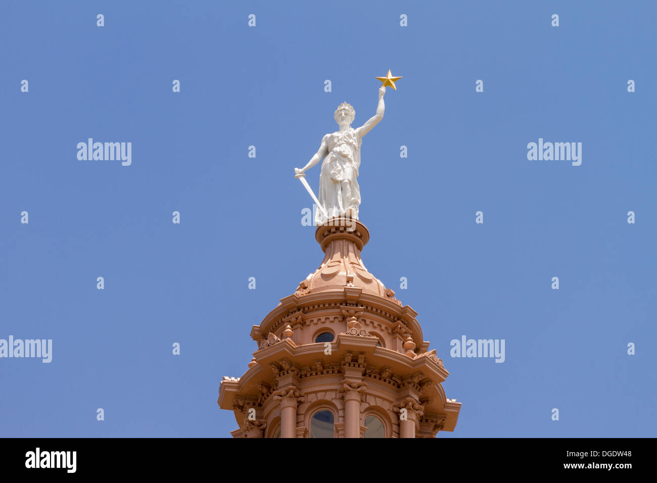 Goddess of Liberty statue Texas State Capitol building Austin USA Stock