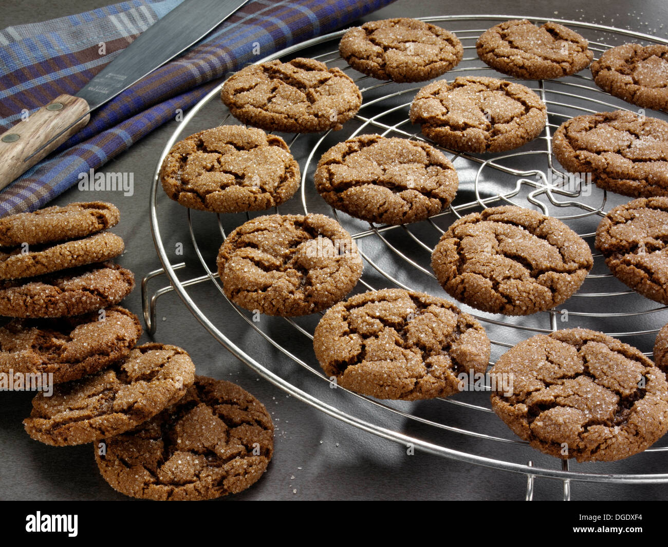Ginger snapper cookies Stock Photo
