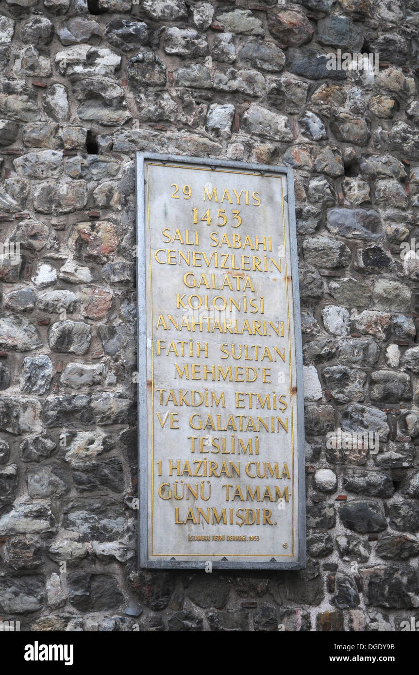 Galata Tower sign Istanbul Stock Photo - Alamy