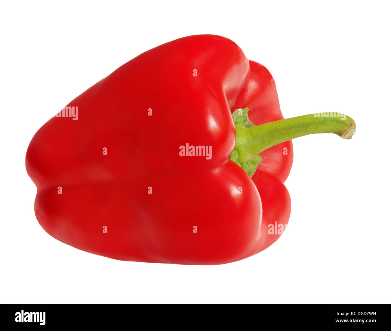 Red bell pepper isolated in white Stock Photo
