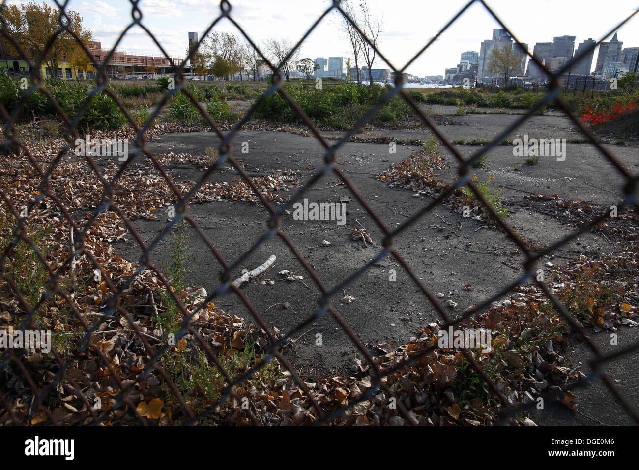 Empty lot on waterfront in East Boston, Massachusetts, USA Stock Photo