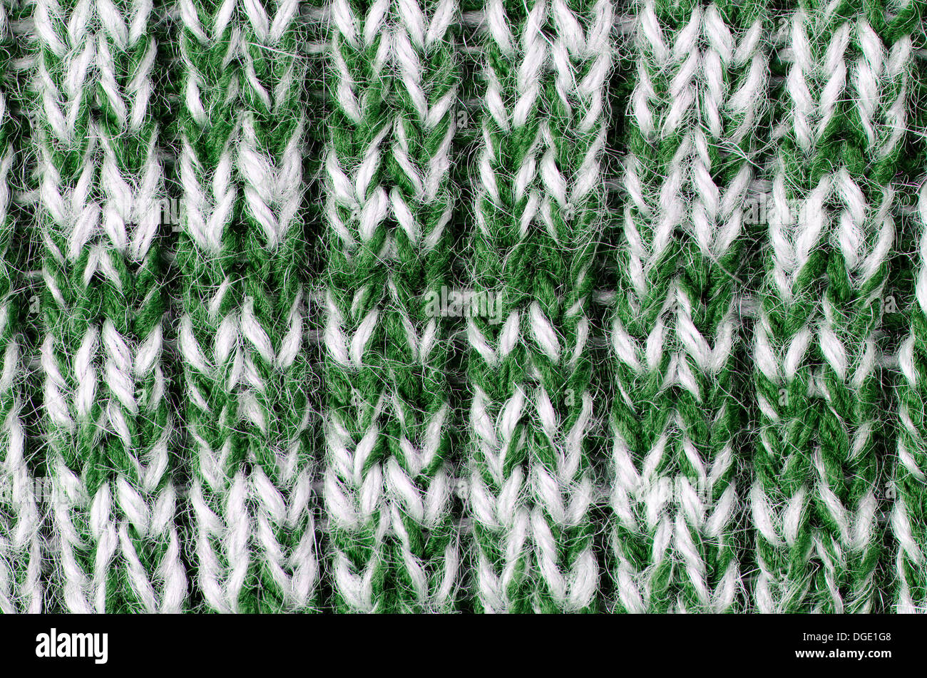 Knit woolen texture. Fabric green and white background Stock Photo - Alamy