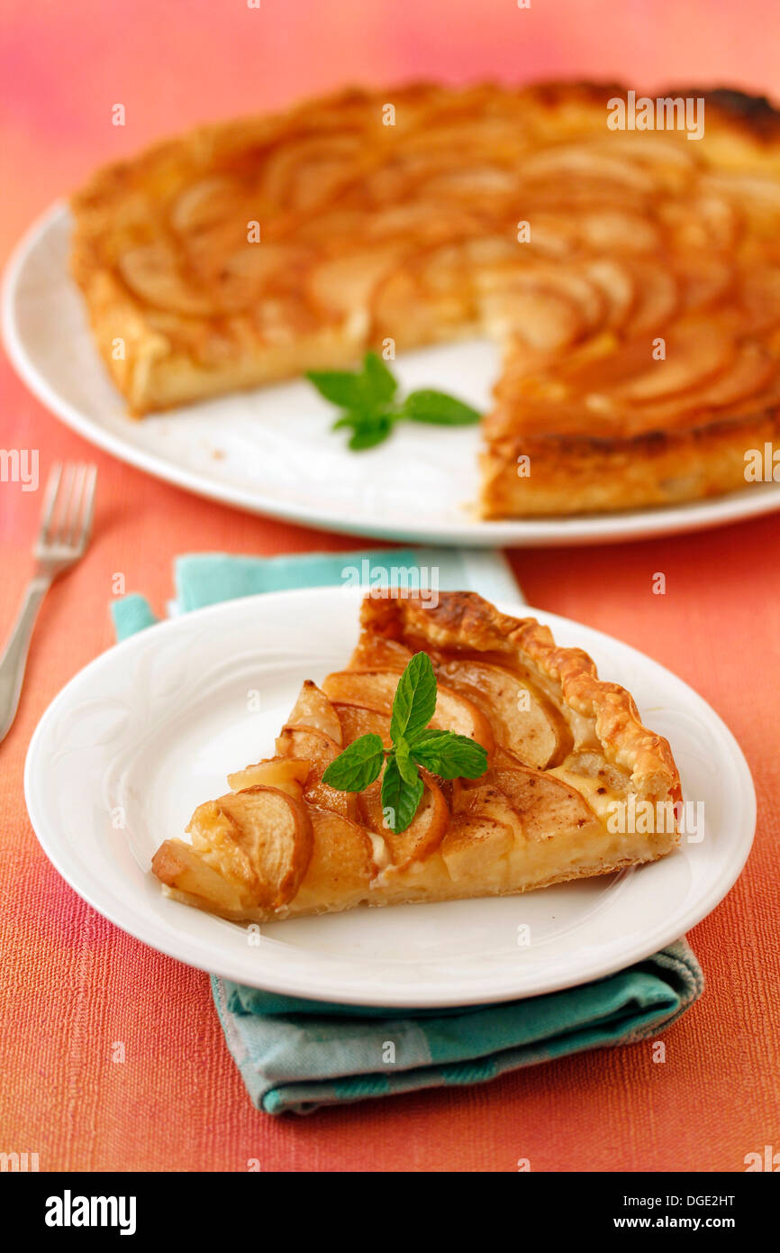 Pears tart. Recipe available. Stock Photo