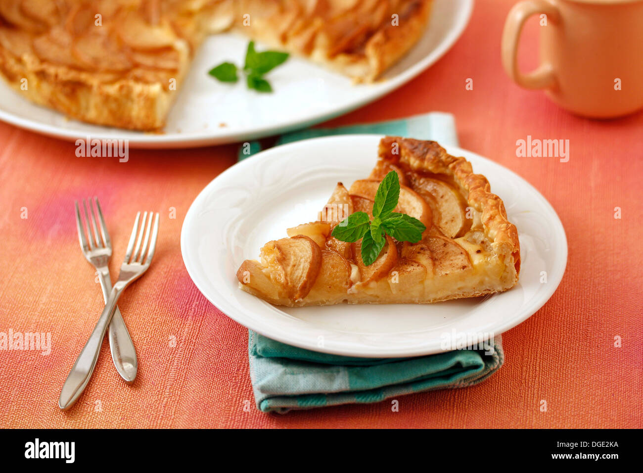 Pears tart. Recipe available. Stock Photo