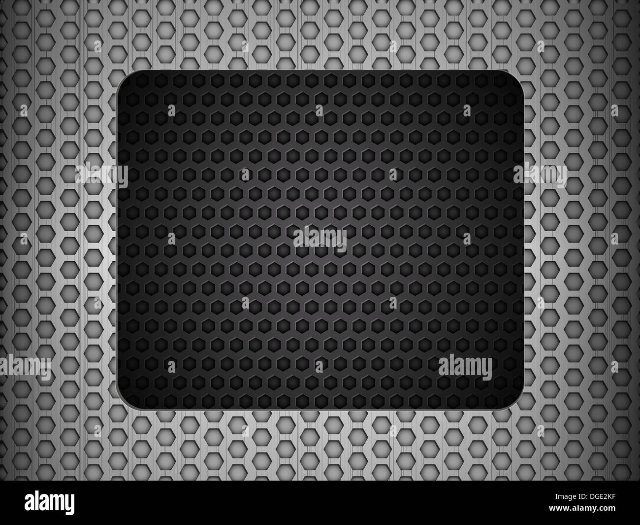 Brushed metallic panel with Black Inset Panel Stock Photo - Alamy