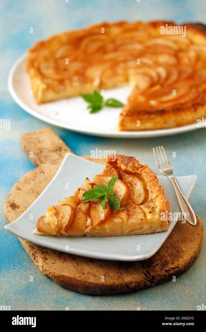 Pears tart. Recipe available. Stock Photo