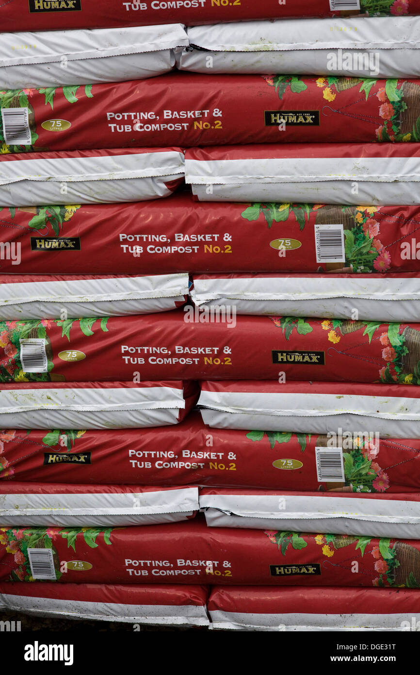Stacked Bags of Potting Compost Stock Photo Alamy