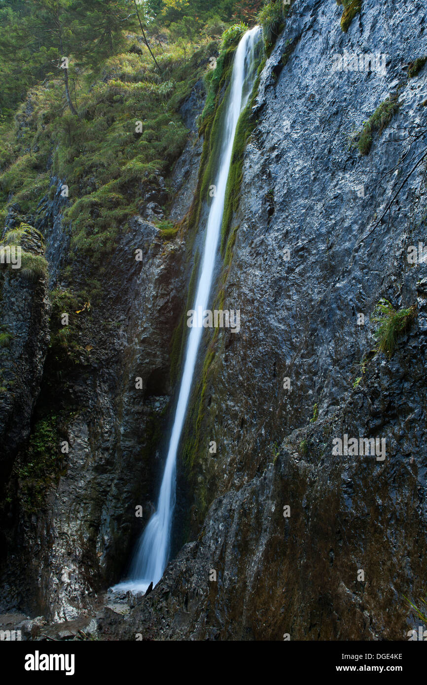 waterfall in mountains, Siklawice waterfall in Strazyska Valley , Tatra Mountains Stock Photo