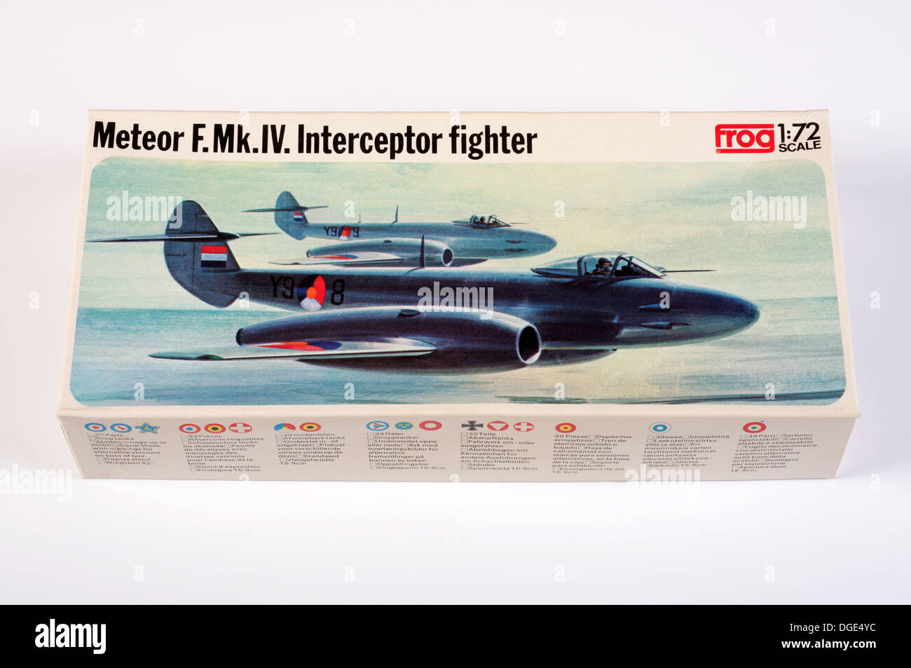 Frog 1:72 scale Meteor F.Mk. IV. Intercepter fighter jet plastic model kit Stock Photo