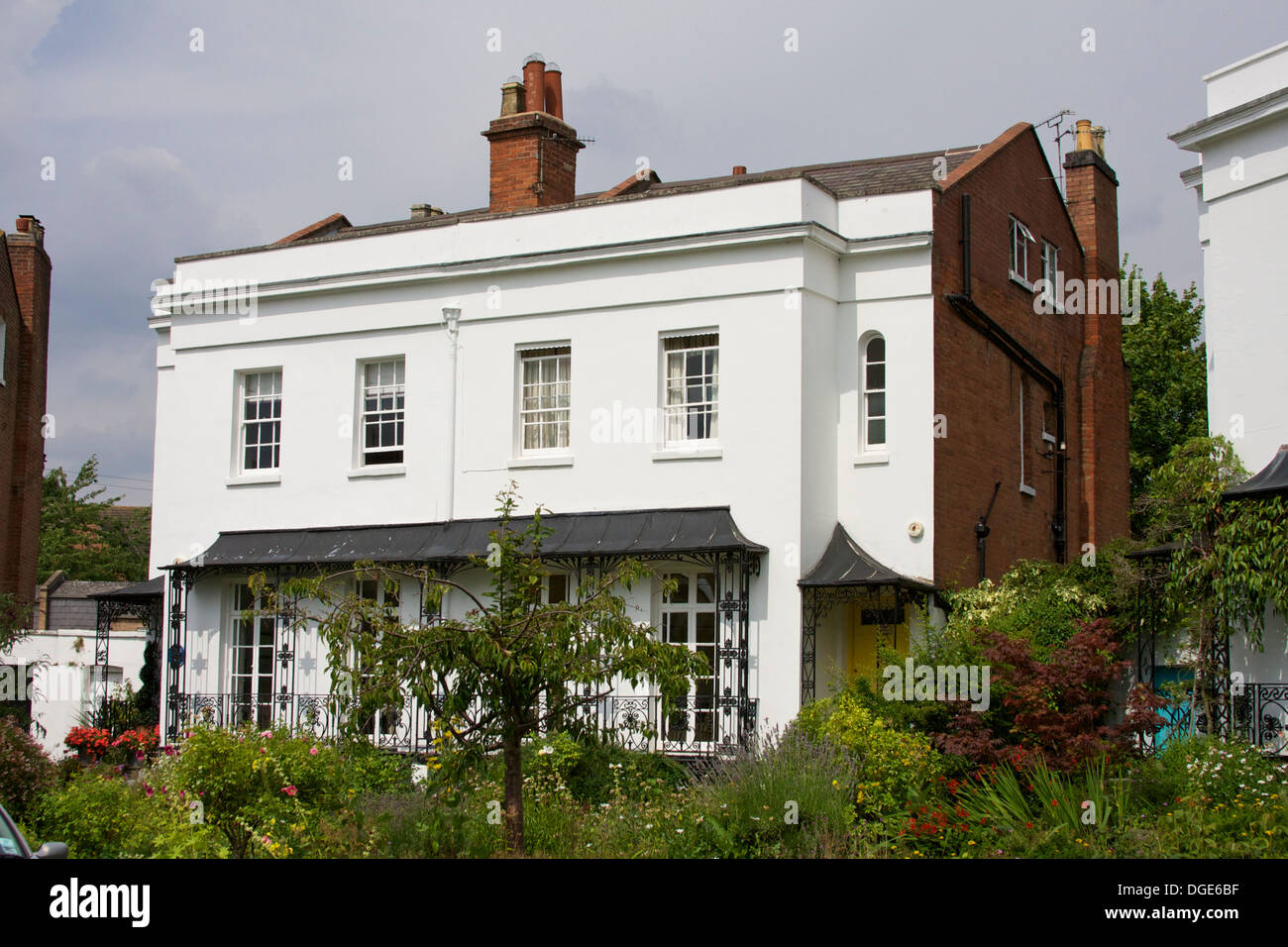 Semi detached Regency houses, Lansdowne Circus, Leamington Spa Stock