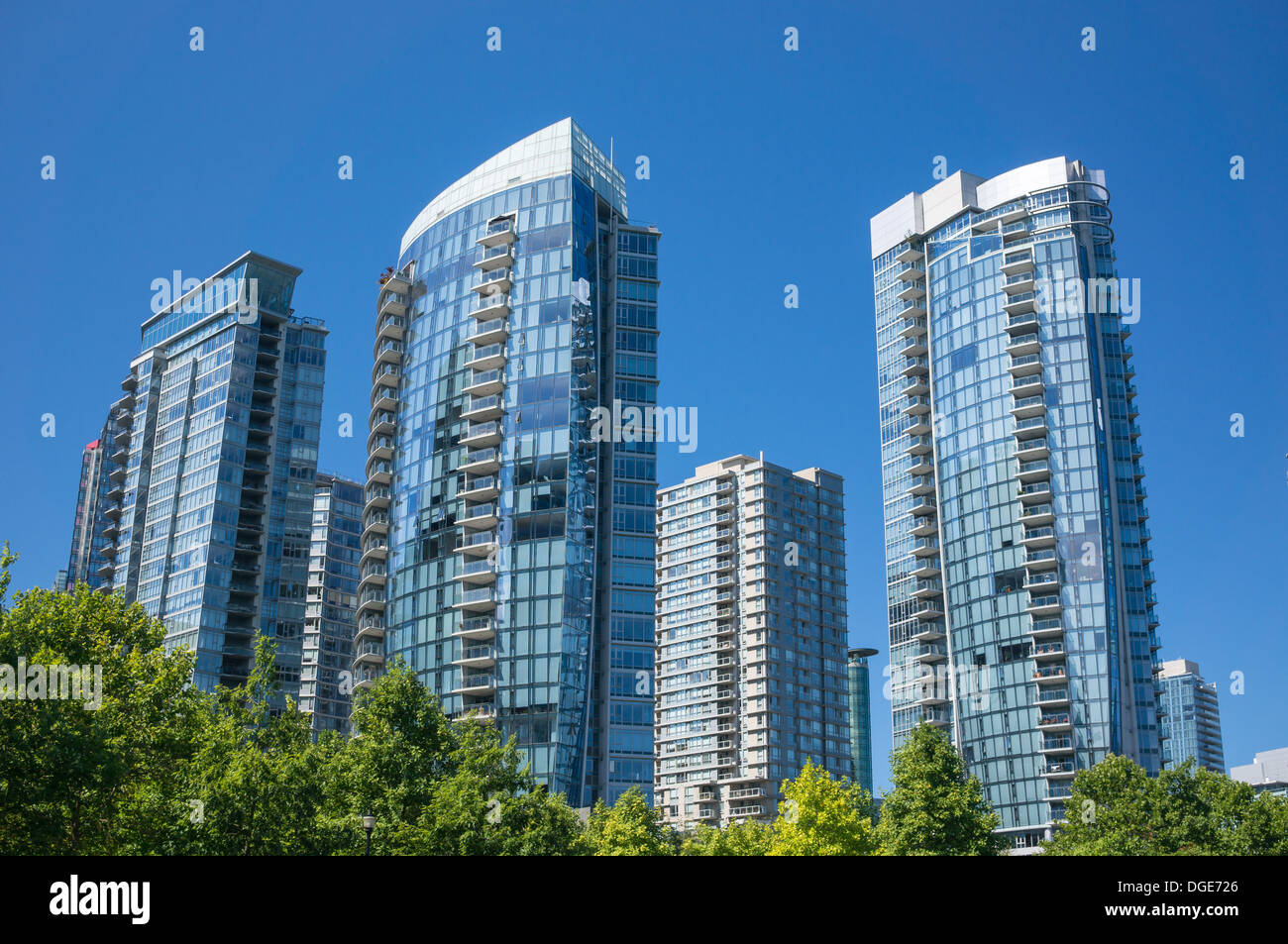 Modern apartment buildings in Vancouver, Canada Stock Photo Alamy