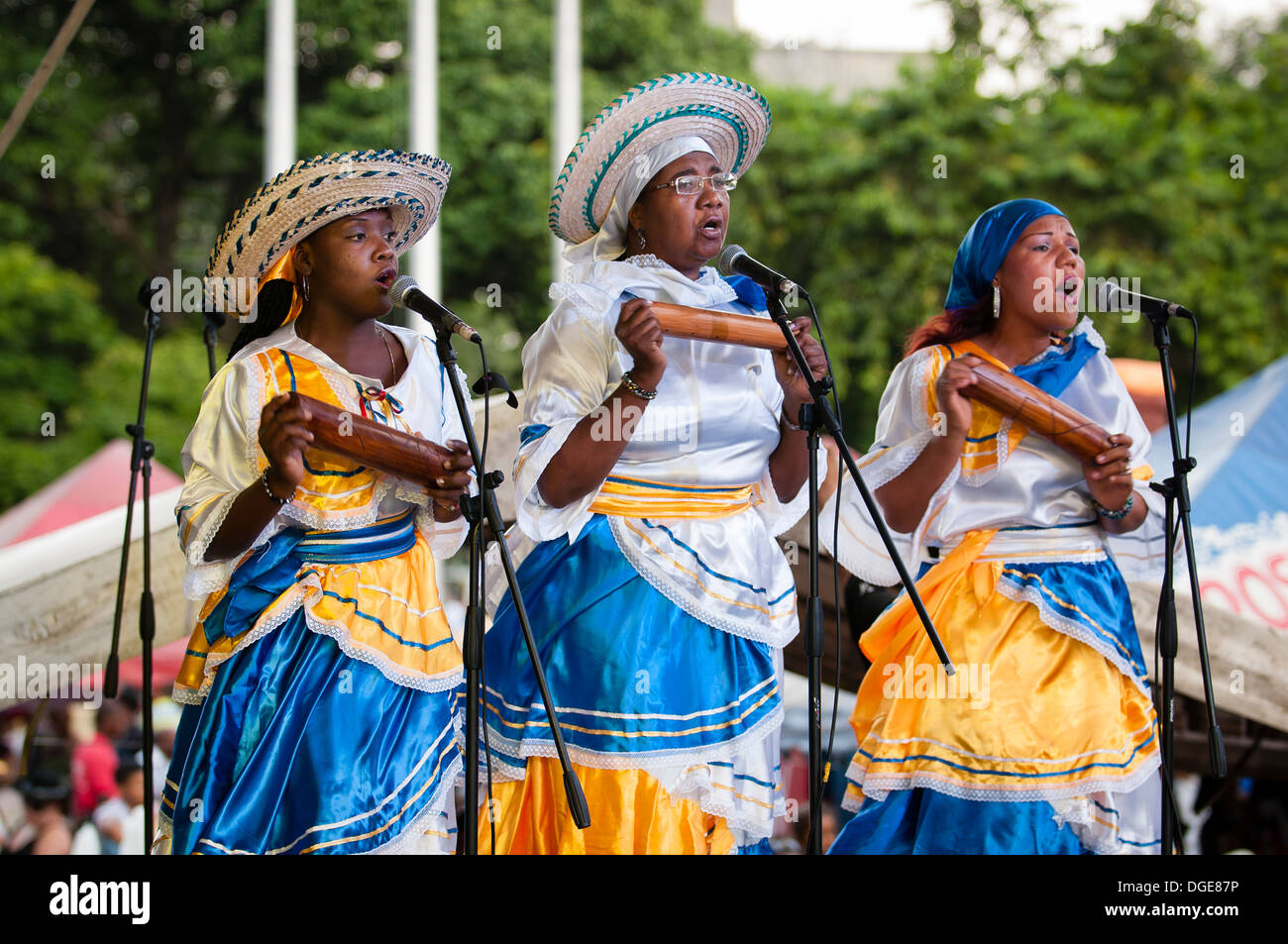 Traditional currulao singers  from the Colombian Pacific cost Stock Photo