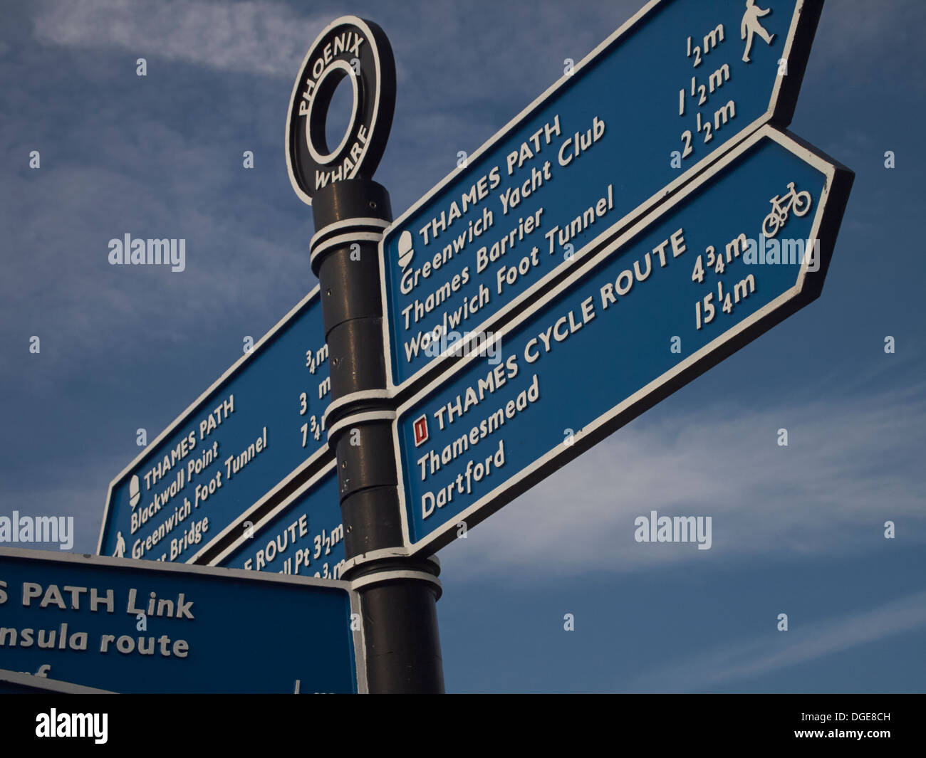 footpath direction signs, East London, England Stock Photo