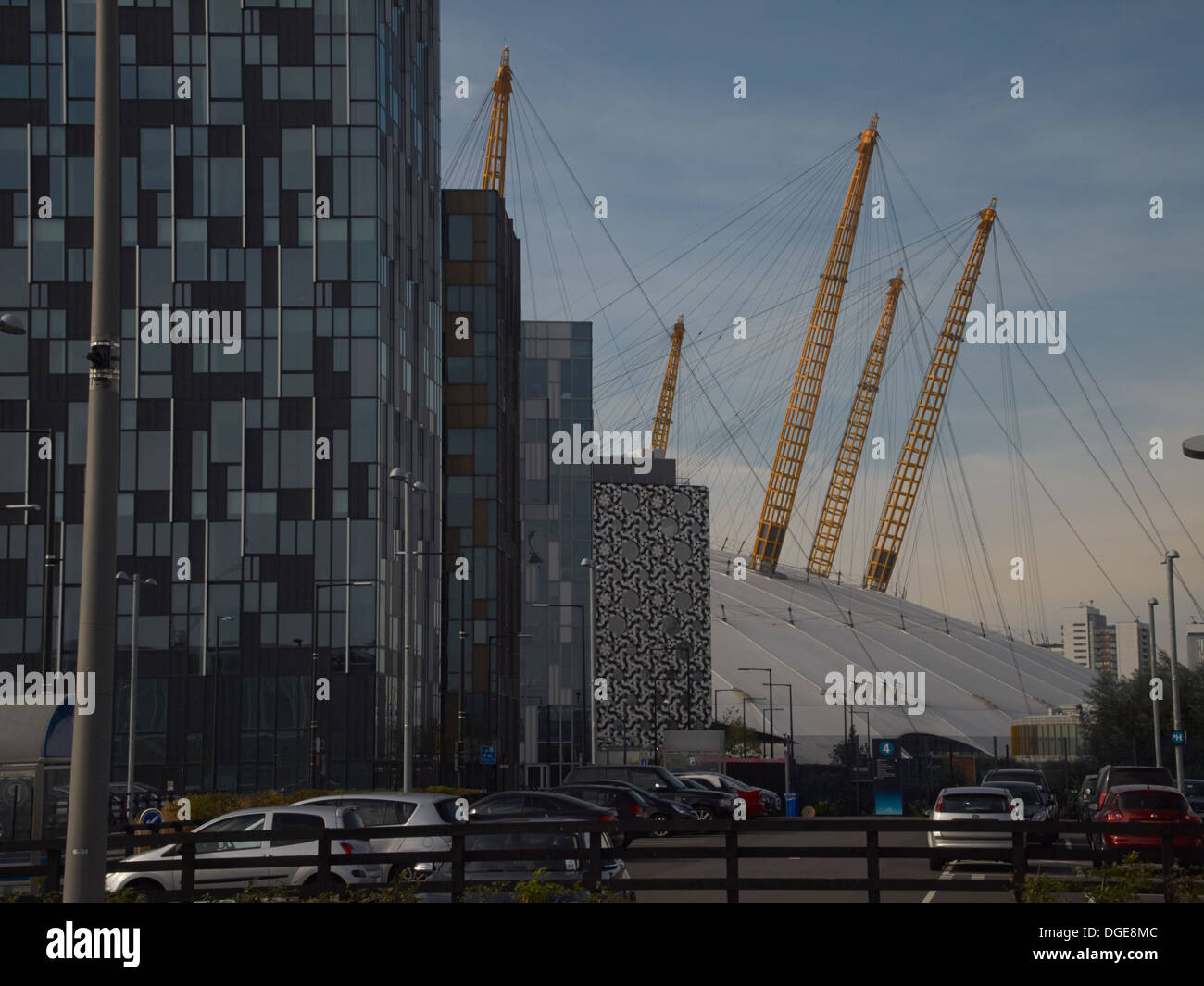 O2 Arena and office buildings, Greenwich, England Stock Photo