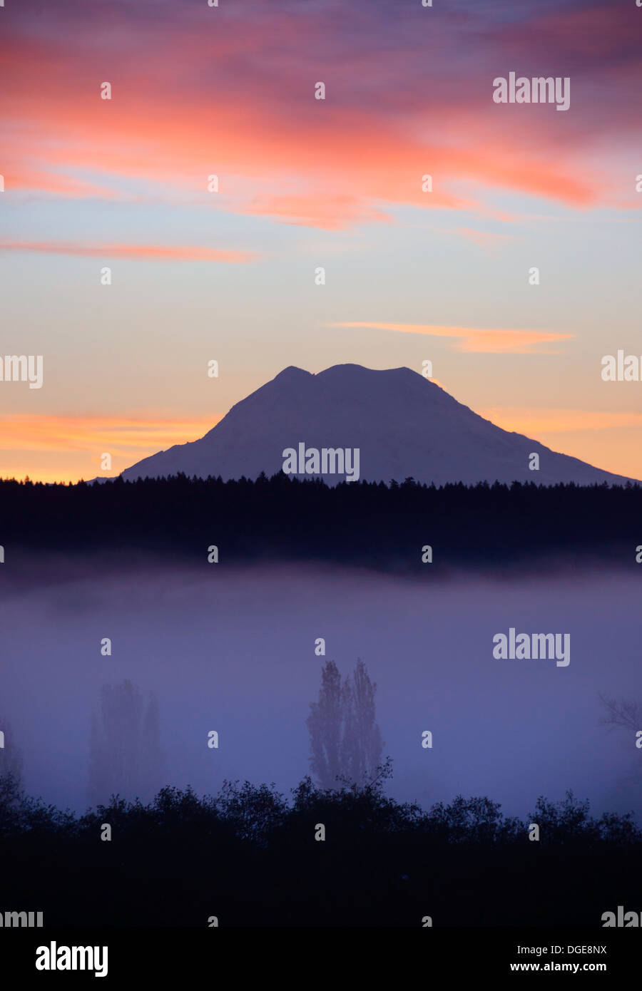 Dramatic light makes for a colorful scene before dawn Stock Photo