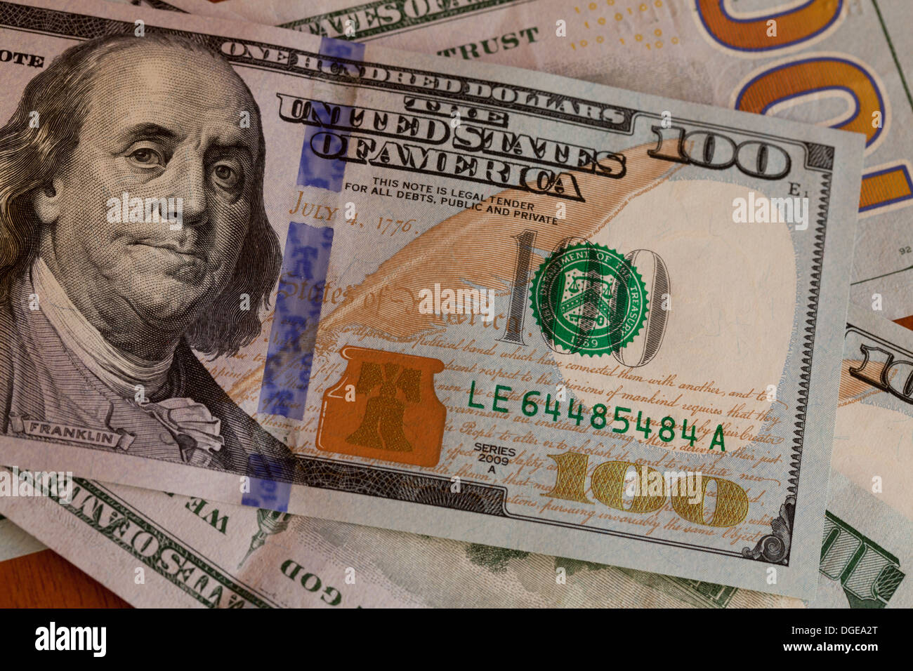 New One Hundred Dollar bills Stock Photo